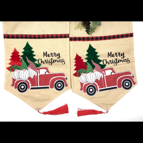 Merry Christmas table runner Cotton 3D holidays - Picture 7 of 10